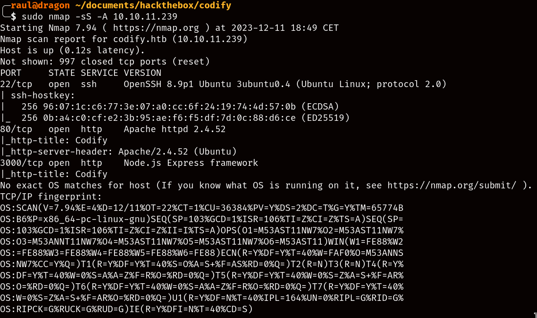 Nmap scan