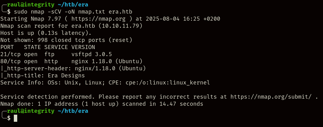 Nmap scan