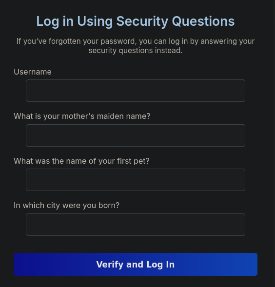 Security questions