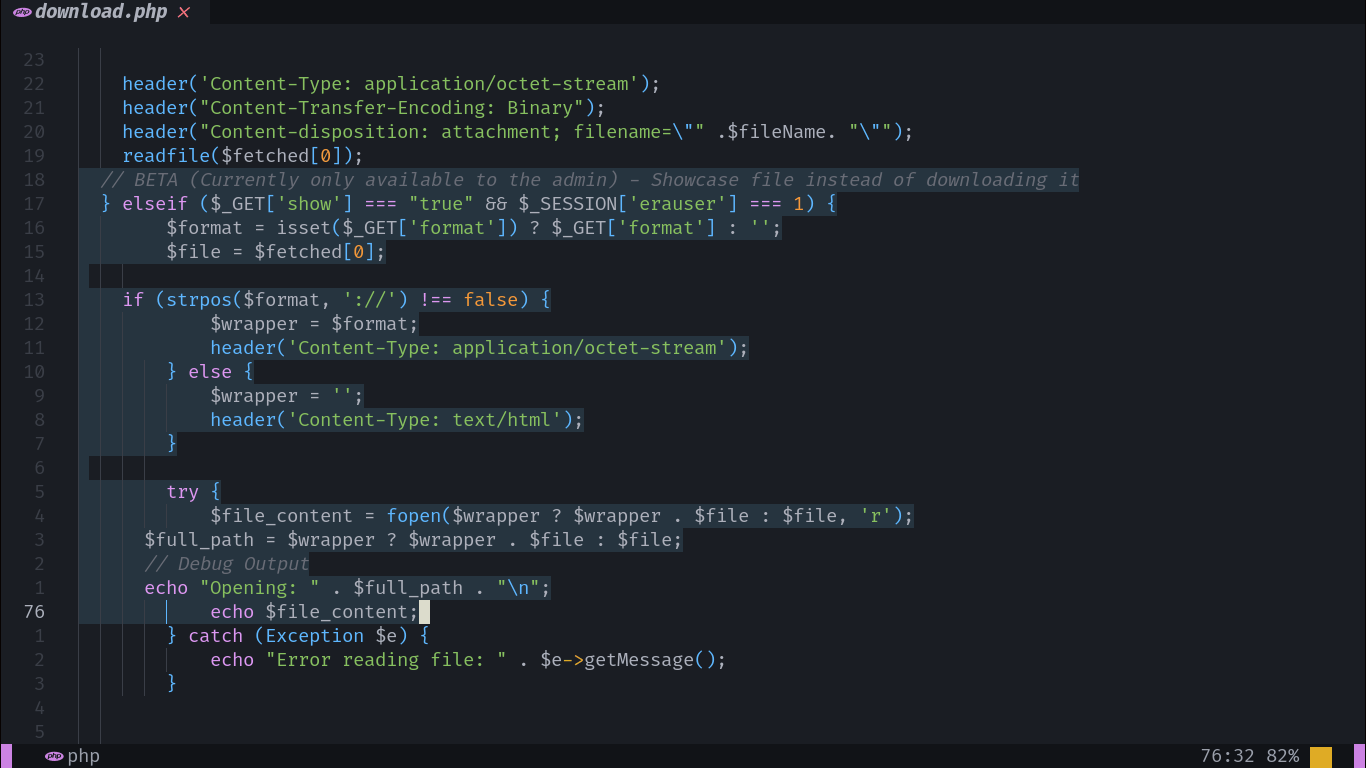 Vulnerable code